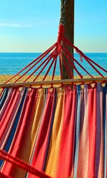 Hammock for relaxing on the beach Stock-Fotos