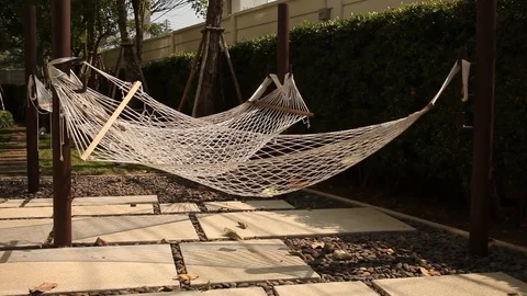 Hammock at resort Stock Footage 70658856