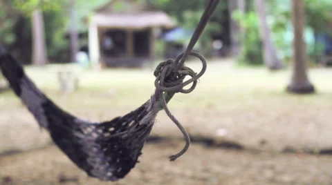 Hammock Rope Close Up, Tropical Beach Stock Footage 66294348