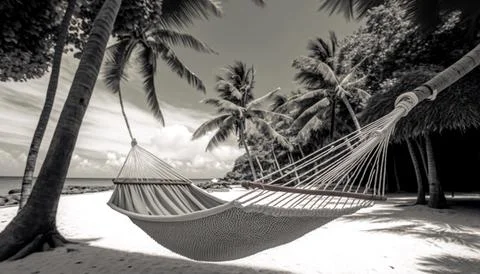 Hammock by the sea Stock Illustration