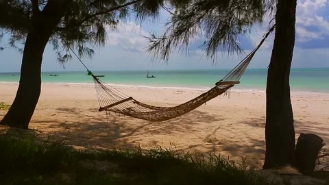 Hammock with sea view Stock Footage 148551228