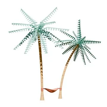 Hammock Side View 3D Render Illustration Stock Illustration