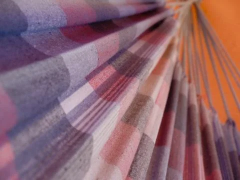 Hammock, sleeping net focused close up forming pretty pattern Foto stock