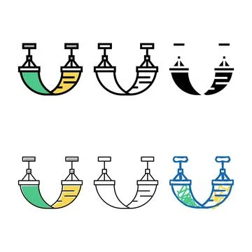 Hammock summer variants accessory for resting color icon vector Stock Illustration