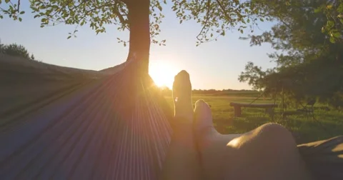 Hammock Sunset Canon 1DC Stock Footage 67174149