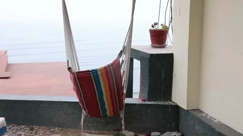 Hammock swings in the wind Video stock 270951396