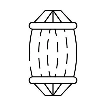 Hammock tool line icon vector illustration flat イラスト素材