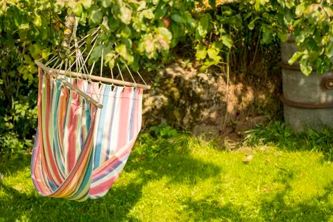 Hammock in a tree with text space Stock Photos