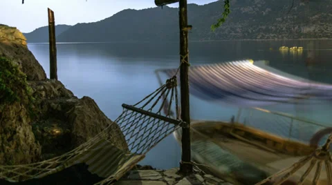 Hammock Under Moonlight Timelapse Stock Footage 31865393