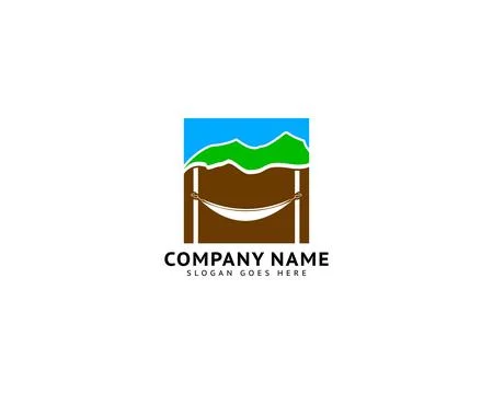 Hammock Vector Logo Template Illustration Design Stock Illustration
