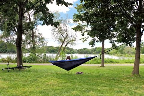 Hammocking at Lake of the Isles Stock Photos