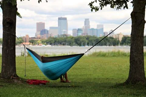 Hammocking in Minneapolis Stock Photos
