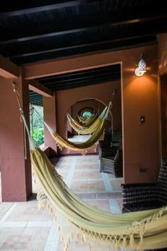 Hammocks in a hall Stock Photos