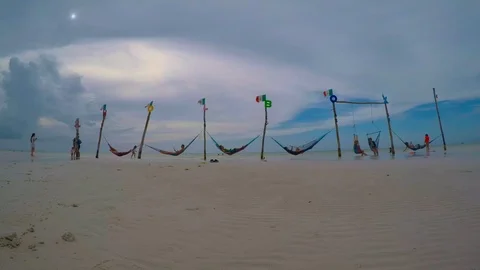 Hammocks in Holbox Stock Footage 94706800