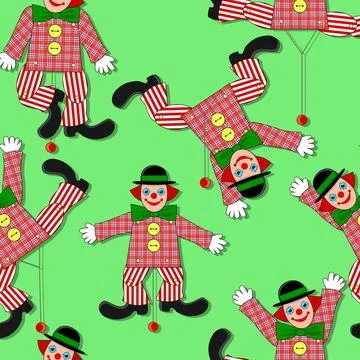 Hampelmann seamless pattern with clowny jumping jacks Copyright: xZoonar.c... Foto stock
