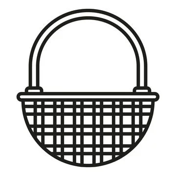 Hamper basket icon outline vector. Picnic bag 스톡 일러스트
