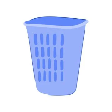 Hamper laundry basket plastic cartoon vector illustration Illustration