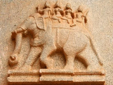Hampi bas relief Stock Photos