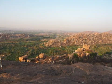Hampi Landscape Blue Sky Unesco India Heritage Stones Stock Photos