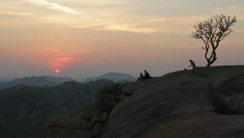 Hampi Sunset Stock Footage 11020241