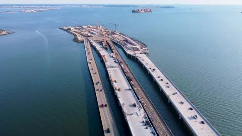 Hampton Roads Bridge Tunnels Stock Footage 329985525