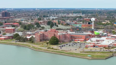 Hampton University Aerial Stock Footage 331740885