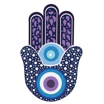 Hamsá evil eye vector Stock Illustration