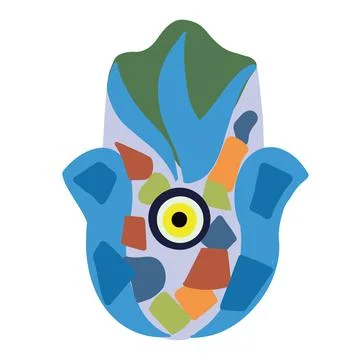 Hamsá evil eye vector Stock Illustration