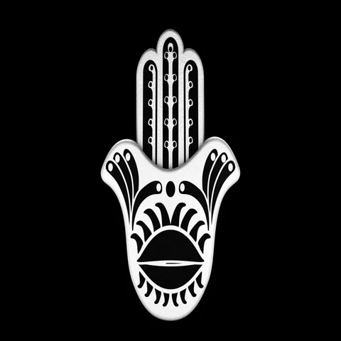 HAMSA HAND 3D ANIMATION. TRANSPARENT ALPHA CHANNEL. Stock Footage 69359726
