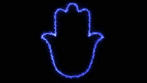 Hamsa Hand 4k  isolated on black background. Stock Footage 164705659