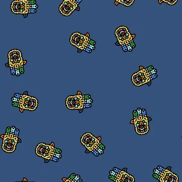 Hamsa hand islam muslim vector seamless pattern Stock Illustration