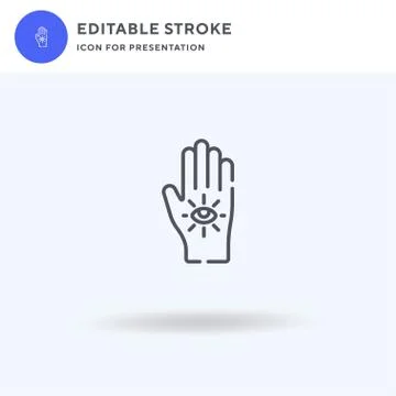 Hamsa icon vector, filled flat sign, solid pictogram isolated on white, logo Stock Illustration