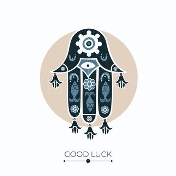 Hamsa lucky charm Stock Illustration