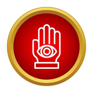 Hamsa palm hand eye protection symbol icon Stock Illustration