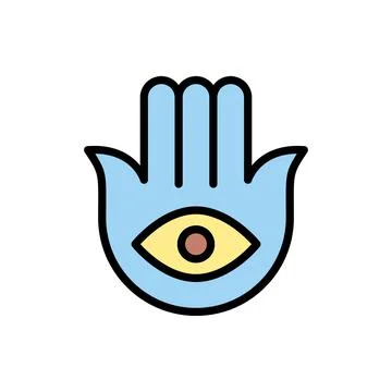 Hamsa Ramadan icon. Simple outline color vector elements of islam icons for ui Illustrazione stock