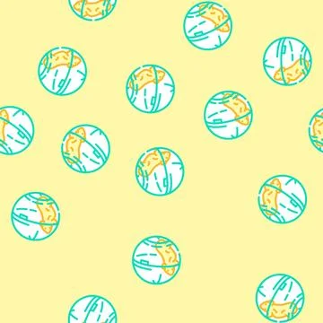Hamster in ball pet vector seamless pattern Stock Illustration