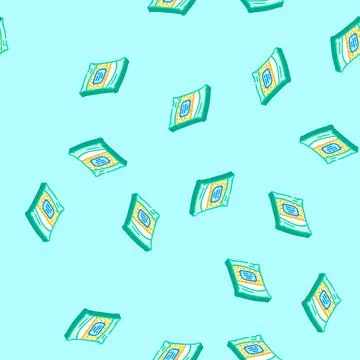 Hamster bedding pet isometric icon seamless pattern Stock Illustration