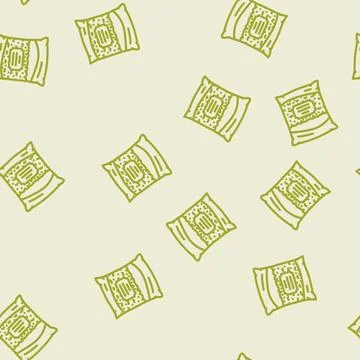 Hamster bedding pet line vector seamless pattern Stock Illustration