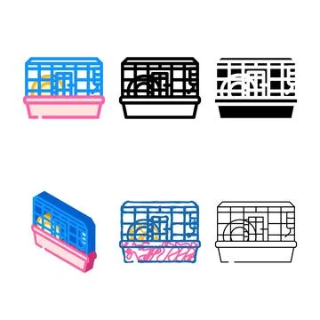 Hamster cage multipack pet color icon vector Stock Illustration