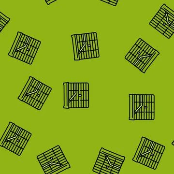 Hamster cage pet vector seamless pattern Stock Illustration