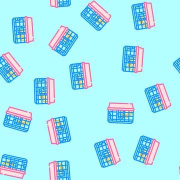 Hamster cage pet vector seamless pattern Stock Illustration
