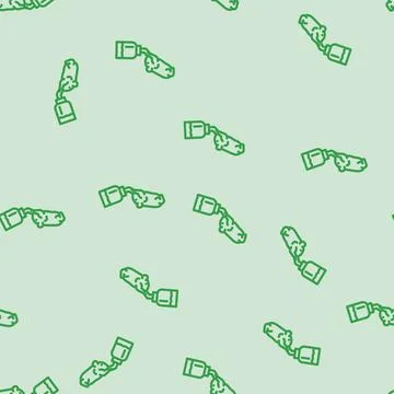 Hamster drink water line vector seamless pattern Stock Illustration