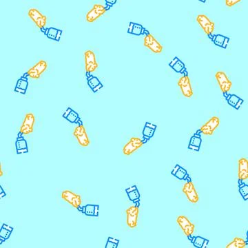 Hamster drink water vector seamless pattern Stock Illustration