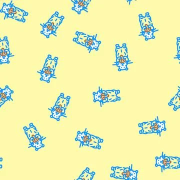Hamster eating pet vector seamless pattern Stock Illustration