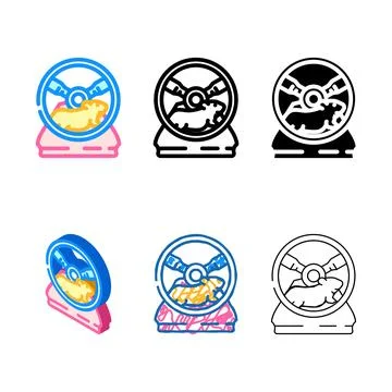 Hamster in forms wheel pet color icon vector Stock Illustration