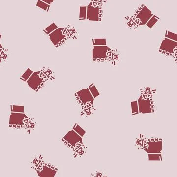 Hamster hand pet glyph vector seamless pattern Stock Illustration