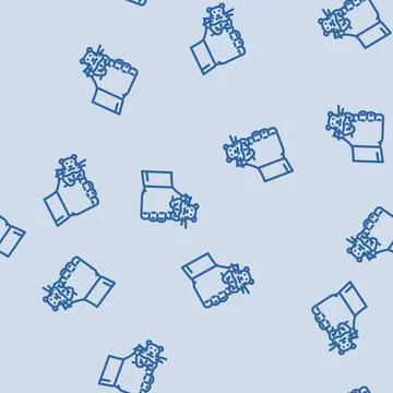 Hamster hand pet line vector seamless pattern Stock Illustration