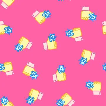 Hamster hand pet vector seamless pattern Stock Illustration