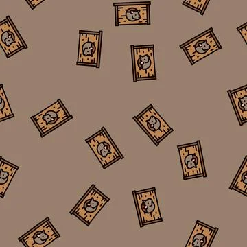 Hamster house pet cute vector seamless pattern Stock Illustration