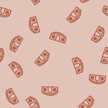 Hamster house pet line vector seamless pattern Stock Illustration